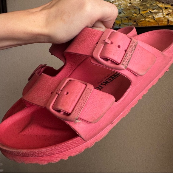 Birkenstock Pink Arizona EVA Slides Sandals 37 - Picture 5 of 11